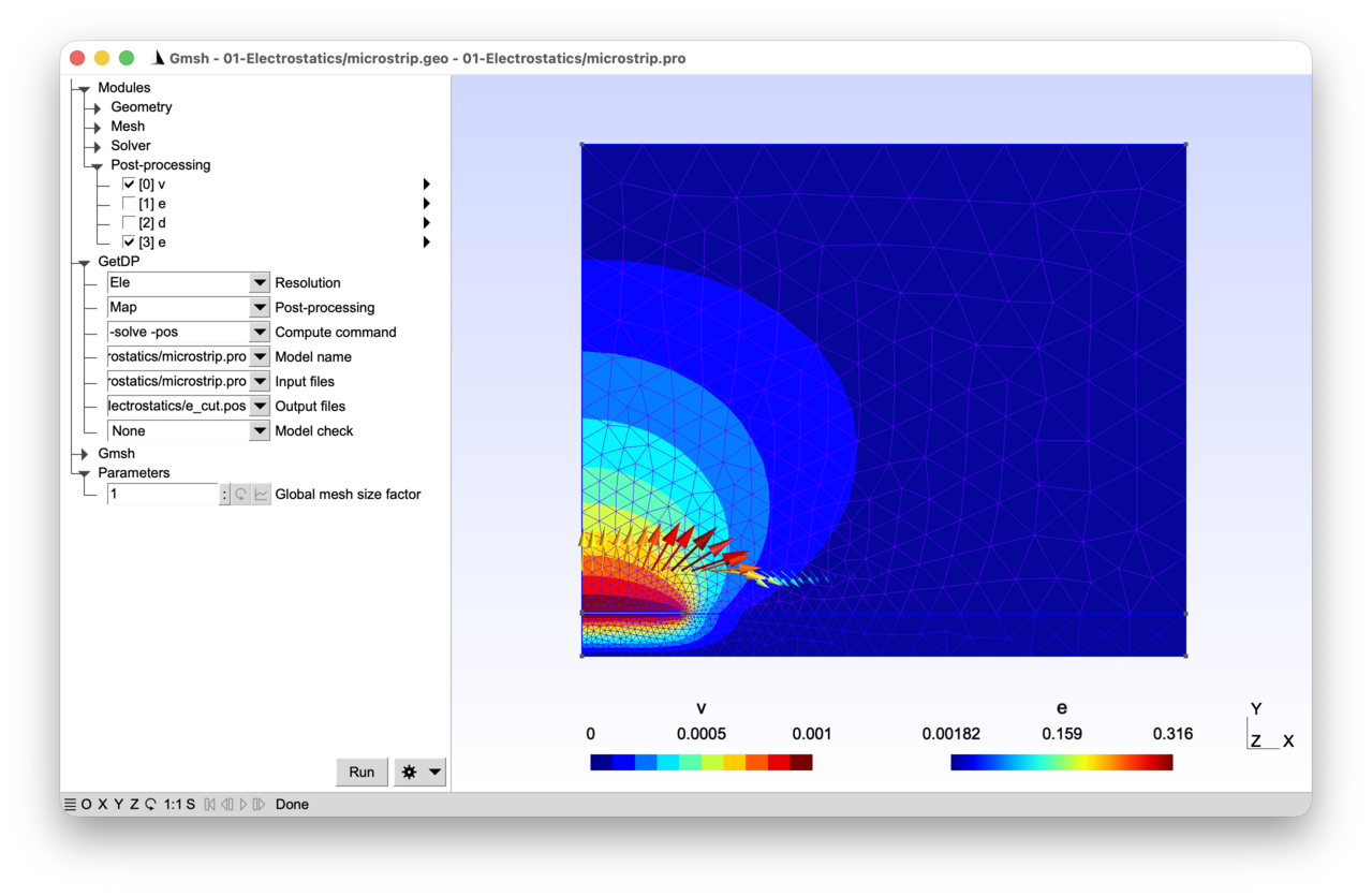 Screenshot of tutorial 01-Electrostatics