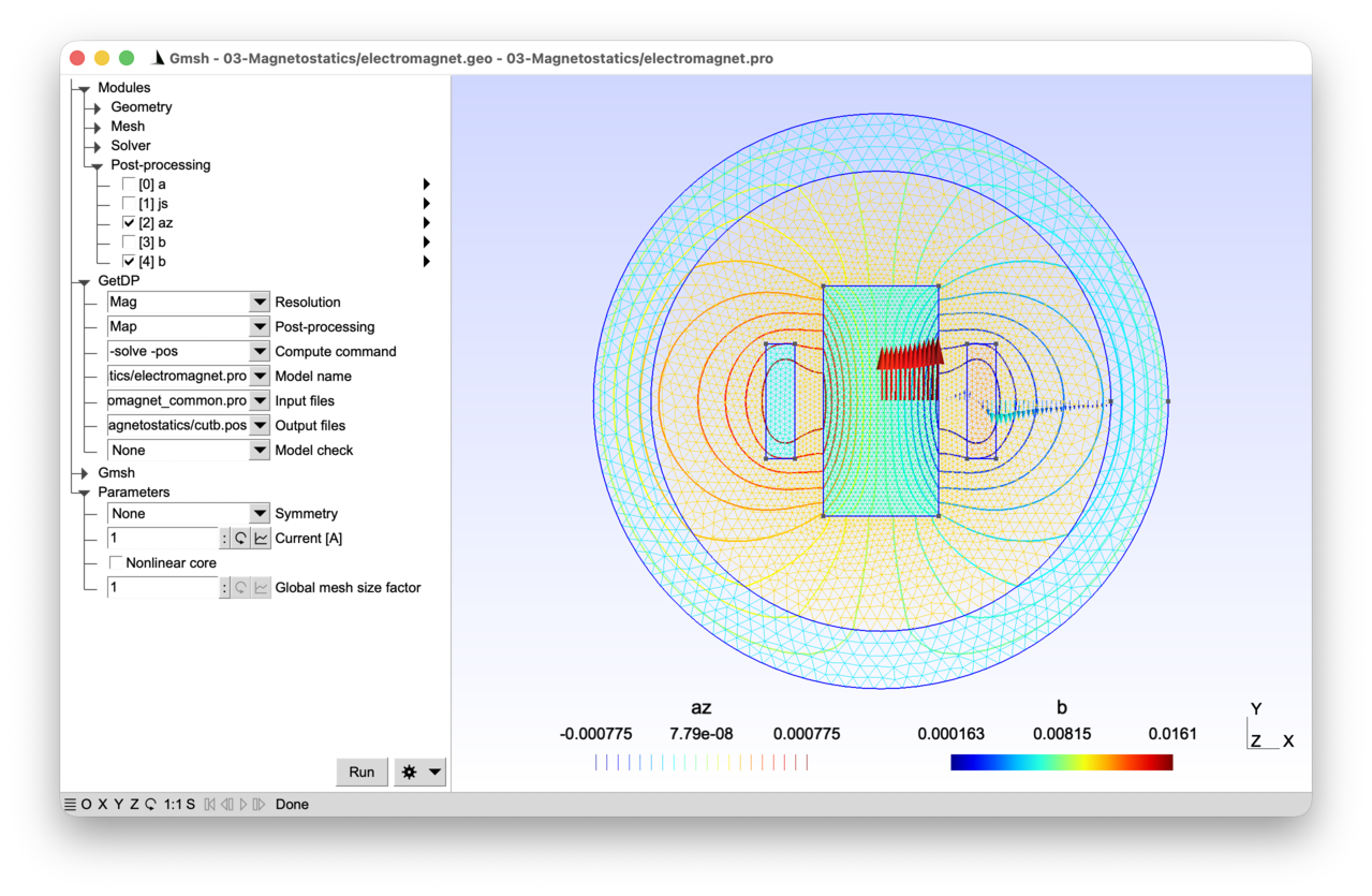 Screenshot of tutorial 03-Magnetostatics