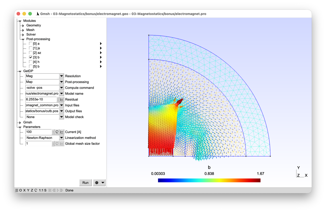 Screenshot of tutorial 03-Magnetostatics/bonus